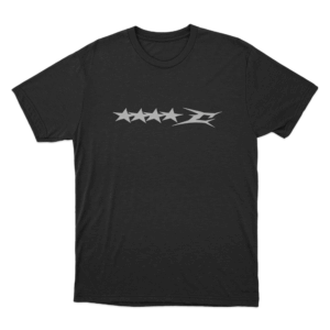 Four Stars Lightning Logo T Shirt Black